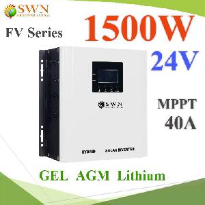 1500W 24V Pure sine wave hybrid inverter MPPT 960W solar charger 40A