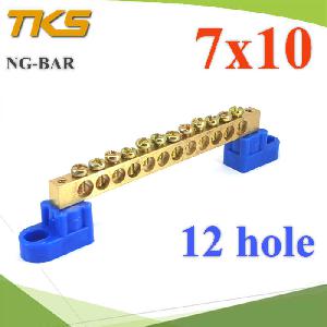 Grounding Insulated Neutral Link Copper 7x10mm. With Holder 12 hole