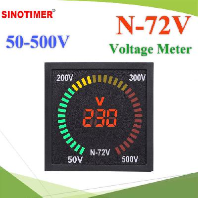 Panel LED Display Digital Voltage Meter 72mm Hole Size Indicator 50V to 500V