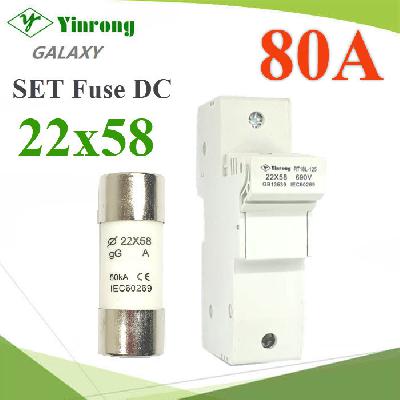 Fuse DC And Holder 22x58mm Max. 80A 690V