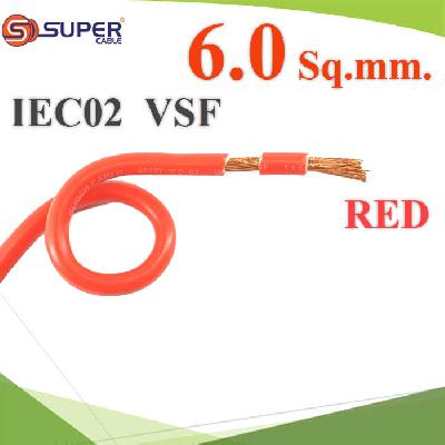 Cable 60227 IEC 02 THW-F VSF Flexible Conductor PVC Insulated 6 Sq.mm Red