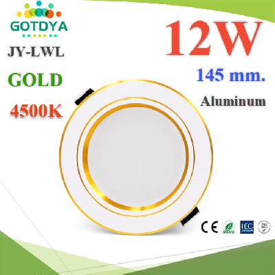 LED Downlights Ceiling 12W led Ceiling lamp Gold Body AC 220V led light 145mm. Coolwhite