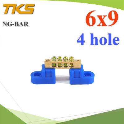 Grounding Insulated Neutral Link Copper 6x9mm. With Holder 4 hole