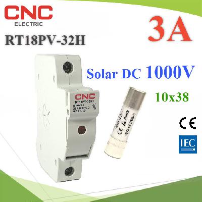 Fuse DC 3A 1000V PV Solar Cell 10x38 with CNC Fuse Holder din rial type