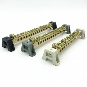 Busbar two line size 10x16mm. 8 hole with leg support