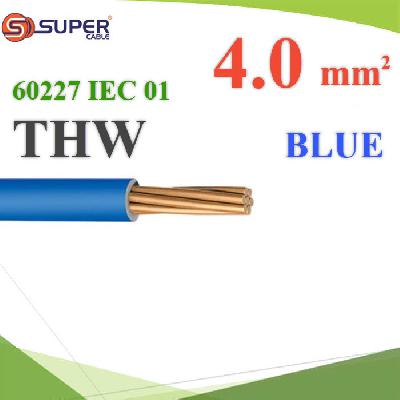 Cable 60227 IEC 01 THW Copper Conductor PVC Insulated 4 Sq.mm Blue