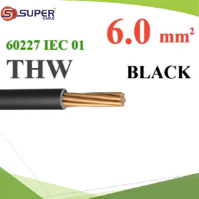 Cable 60227 IEC 01 THW Copper Conductor PVC Insulated 6 Sq.mm Black