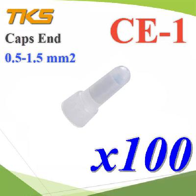 หัวหมวกย้ำสายไฟ ต่อสาย CE1 สายไฟขนาด 0.5-1.75 Sq.mm. 22-16 AWG  (แพค 100 ชิ้น)CE1 Closed End Wire Cap Twist On Crimp Connector Terminals Full Specification  for 0.5-1.5mm2 