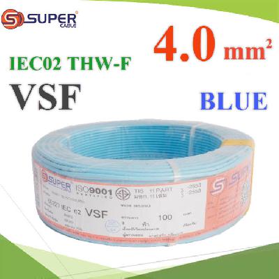 Cable 60227 IEC 02 THW-F VSF Flexible Conductor PVC Insulated 4.0 Sq.mm Blue 100m.