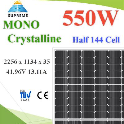 SUPREME 550W High Efficiency Solar Mono Crystalline Half Cell 41.96V