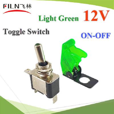 Toggle Switch 20A Green light 12V  with green cover