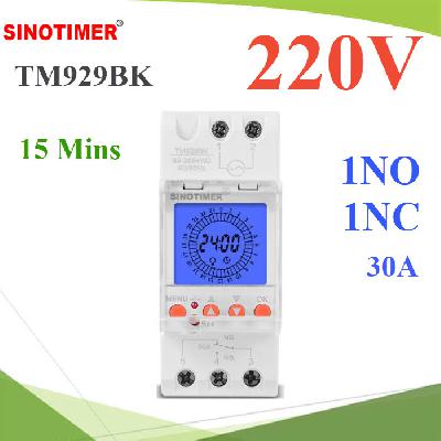 เครื่องตั้งเวลา TM929 แบบจออะนาล็อก 1NO 1NC ON-OFF ทามเมอร์ 15นาที 24h AC 220V24hrs HD Analogue Timer Interval 30A Load 220V Programmable Timing range 15 Mins