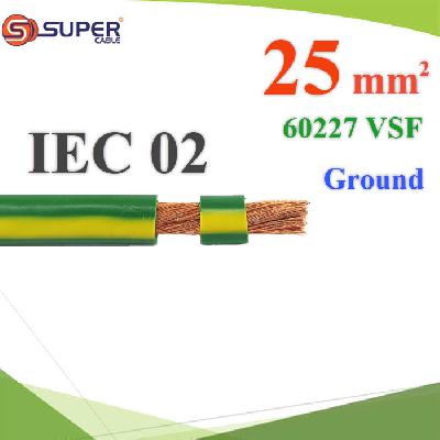 (ระบุความยาว) สายกราวด์เขียวเหลือง 60227 IEC02 VSF THWF ทองแดงฉนวนพีวีซี  25 sq.mmGreen Yellow Ground Earth Cable 25 Sq.mm. IEC02 VSF THWF 60227 450/750V