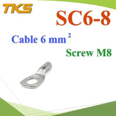 Insulated Electrical Wire Copper Tube Terminals 6 Sq.mm. Screw M8