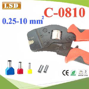 C-0810 Cable End-sleeves Crimping Plier Self Adjusting Ratcheting Ferrule crimper 0.25-10 Sq.mm.