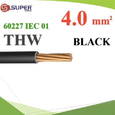 Cable 60227 IEC 01 THW Copper Conductor PVC Insulated 4 Sq.mm Black