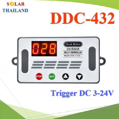 Delay Timer DDC-432 เครื่องตั้งเวลา ON-OFF รับสัญญาณทำงาน จากเซ็นเซอร์ Trigger DC 3.0V-24VDDC-432 Dual MOS Time Delay Relay High Level Trigger LED Digital Display Sensor Trigger Switch