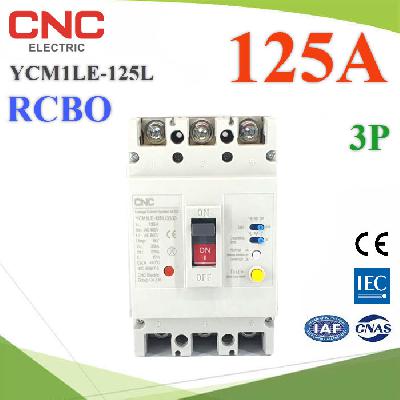 YCM1LE-125L RCBO 125A 3P AC Residual Current Circuit Breaker with Overcurrent Protection