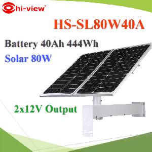 CCTV Solar cell 80W Battery Lithium 40Ah  2 port  12V