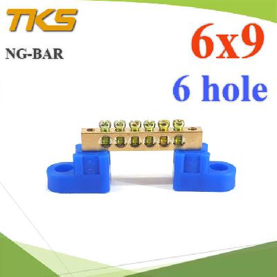 Grounding Insulated Neutral Link Copper 6x9mm. With Holder 6 hole