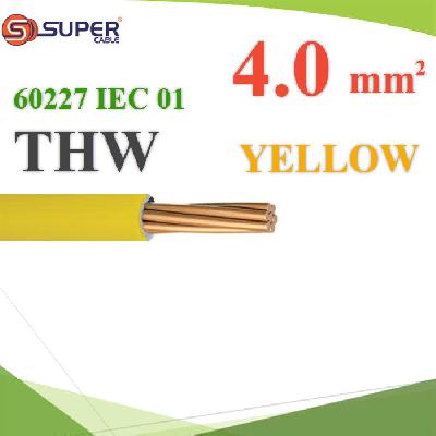 Cable 60227 IEC 01 THW Copper Conductor PVC Insulated 4 Sq.mm YELLOW