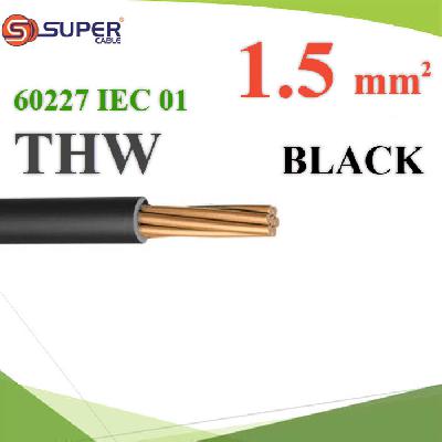 Cable 60227 IEC 01 THW Copper Conductor PVC Insulated 1.5 Sq.mm Black