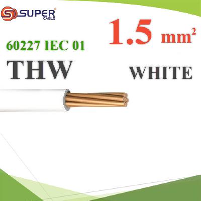Cable 60227 IEC 01 THW Copper Conductor PVC Insulated 1.5 Sq.mm White