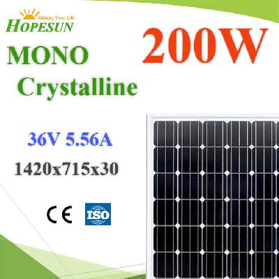 HOPESUN 200W High Efficiency Solar Monocrystalline PV Module 36V 5.56A