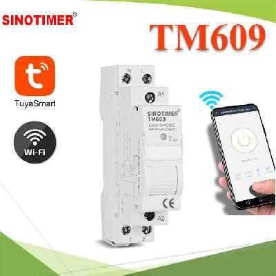 TM609 Smart Wireless Remote Control WiFi 100-240V Rail Timer Switch Works with Tuya APP