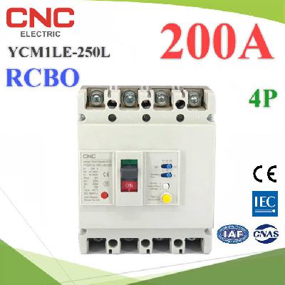 YCM1LE-250L ELCB RCBO 200A 4P AC Residual Current Circuit Breaker with Overcurrent Protection