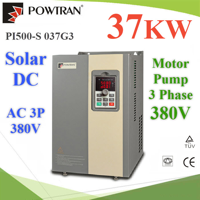 โซลาร์ อินเวอร์เตอร์ DC350-780V หรือ AC380V สำหรับมอเตอร์ 50HP 3Phase 380V Solar Pump Inverter DC350-780V AC380V Motor 50HP 3Phase 380V 