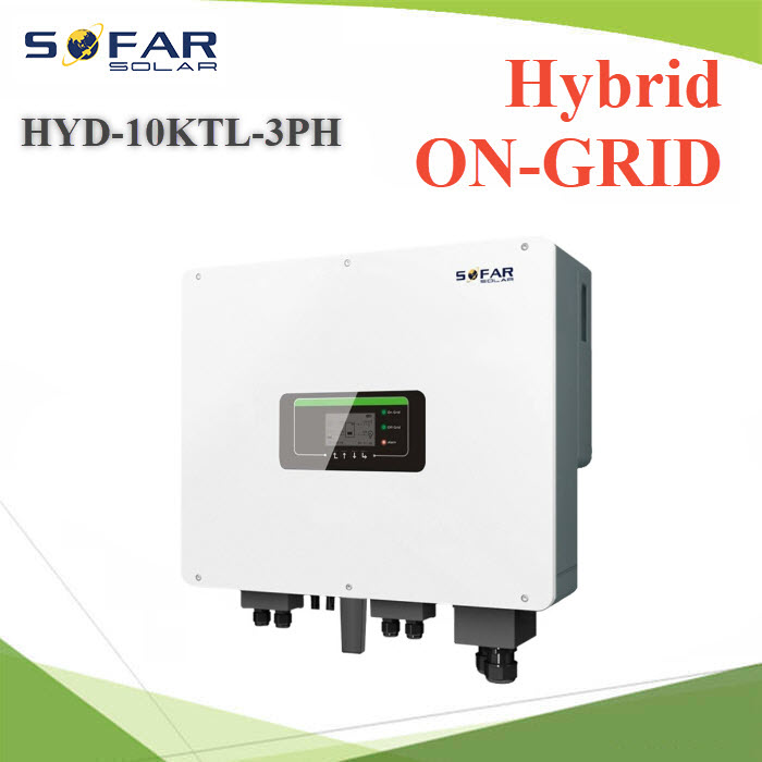 อินเวอร์เตอร์ ออนกริด ไฮบริด 4MPPT 10KW 2 MPPT 3เฟส (ไม่รวม Battery)SOFAR Solar power storage Hybrid inverter 10KTL-3PH pure sine wave MPPT 3 phase 10kw 