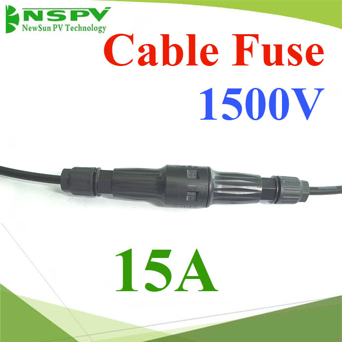 ฟิวส์ MC4 แบบสายไฟ 50cm สำหรับ DC โซลาร์เซลล์ 15A 1500VPV Cable Assembly with Fuse 15A 1500VDC MC4