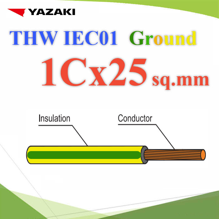 Cable IEC 01 60227 THW 1x25 Sq.mm GroundCable IEC 01 60227 THW 1x25 Sq.mm Ground