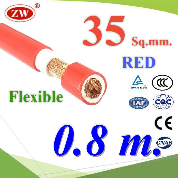 Battery Cable Flexible Copper Conductor Rubber 35 Sq.mm. 2 insulation RED 80cmBattery Cable Flexible Copper Conductor Rubber 35 Sq.mm. 2 insulation RED 80cm