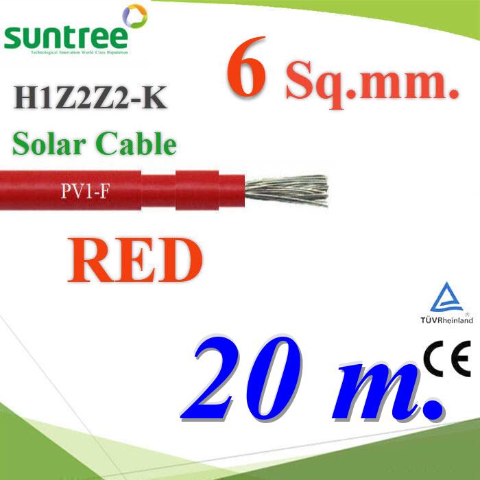 Photovoltaic Solar Cable DC H1Z2Z2-K 1x6 Sq.mm. Suntree RED 20m.Photovoltaic Solar Cable DC H1Z2Z2-K 1x6 Sq.mm. Suntree RED 20m.