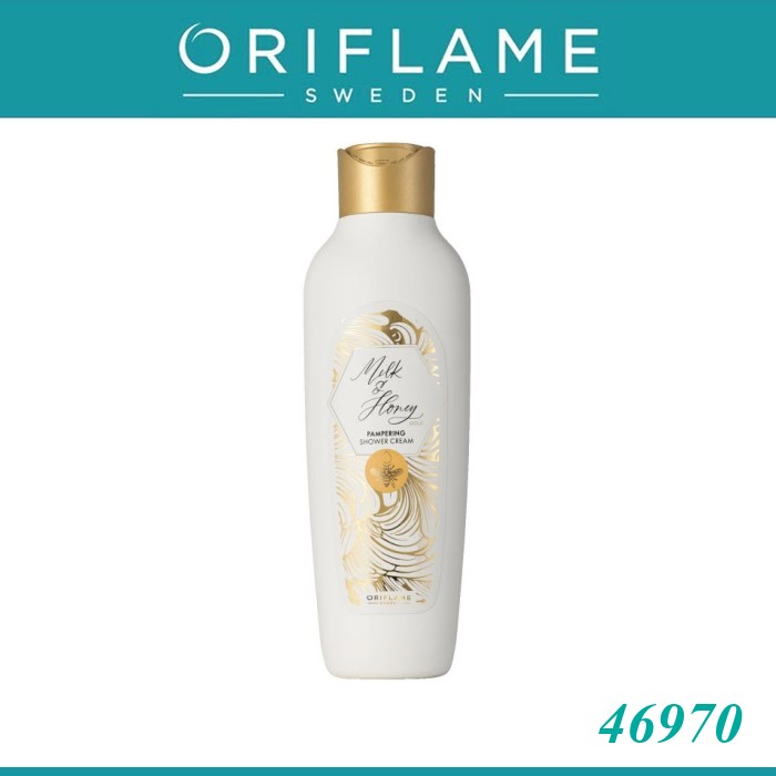 ออริเฟลม 46970 ครีมอาบน้ำสูตรน้ำนมและน้ำผึ้ง Milk & Honey Gold Pampering Shower Cream 46970 ขนาด 250mlOriflame 46970 Milk & Honey Gold Pampering Shower Cream 250ml 46970