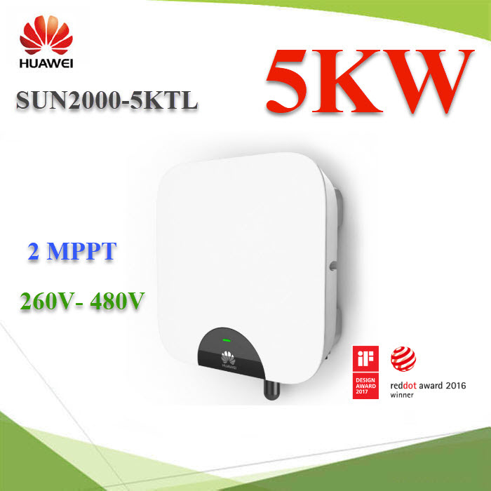 กริดไท อินเวอร์เตอร์ 5KW Huawei รุ่น SUN2000-5KTL 2-MPPT LN (ประกันศูนย์ 10 ปี)5KW Huawei Solar Inverter SUN2000-5KTL for Grid-Connection (Thailand Waranty)