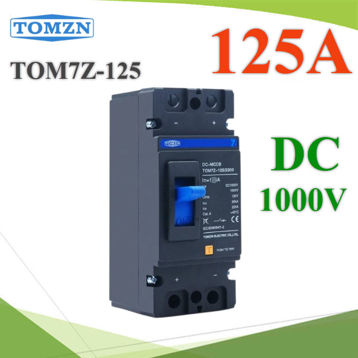 MCCB 1000VDC 125A เบรกเกอร์ไฟฟ้า  DC Solar TOM7Z 50KA125A 1000V MCCB Solar DC Module Case Circuit Breaker 2P TOM7Z