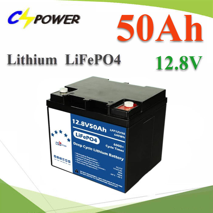 Lithium Battery 12.8V 50Ah Solar LiFePO4 640Wh with BMSLithium Battery 12.8V 50Ah Solar LiFePO4 640Wh with BMS