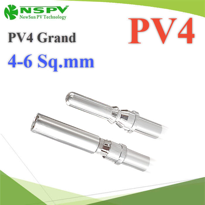 ข้อต่อสายไฟ PV-4 MC4 แบบหนา ข้อต่อเข้ากล่อง PV4 Grand 4-6 Sq.mm. (เฉพาะแกนใน)