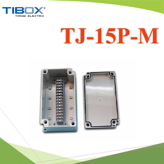 กล่องพักสาย ABS TIPBOX 180x100x75mm Terminal 15 ช่อง ยึดตรงกลางTIPBOX TJ-15P-M 180x100x75mm