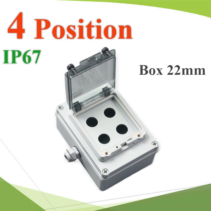 กล่องเปล่ากันน้ำ 4 ช่อง สำหรับปุ่มกด Push ButtonWaterproof 4 Position Push Button Switch Box Enclosure