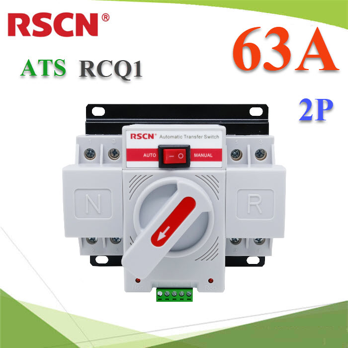 2P ATS เบรกเกอร์สวิทช์ 2 ทาง RCQ1 AC สลับไฟอัตโนมัติ Automatic transfer switch RSCN 63A 2P ATS เบรกเกอร์สวิทช์ 2 ทาง RCQ1 AC สลับไฟอัตโนมัติ Automatic transfer switch RSCN 63ARCQ1 2P ATS Single Phase 63A RSCN Automatic transfer switch ATS MCB model