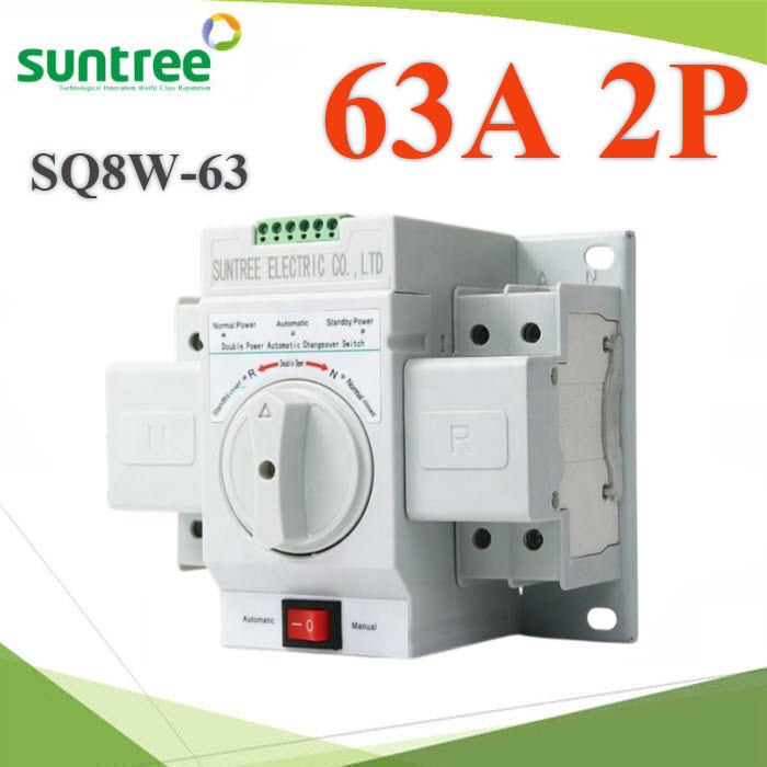 SQ8W-63 2P ATS Single Phase 63A  Suntree Automatic transfer switch ATS MCB modelSQ8W-63 2P ATS Single Phase 63A  Suntree Automatic transfer switch ATS MCB model