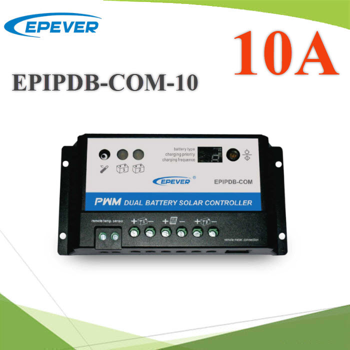 PWM EPIPDB-COM โซลาร์ชาร์จ คอนโทรลเลอร์ 10A Auto 12V 24V รองรับ LEAD GEL EPIPDB-COM-10 Solar Charger Controller EPEVER PWM LEAD GEL 