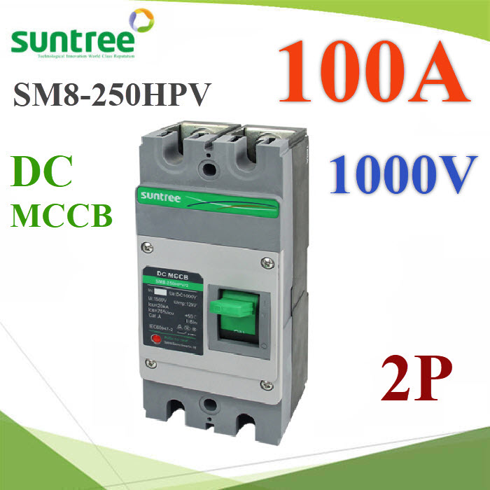 SM8-250HPV MCCB 100A Solar DC Module Case Circuit Breaker 1000VDC 2P SUNTREESM8-250HPV MCCB 100A Solar DC Module Case Circuit Breaker 1000VDC 2P SUNTREE