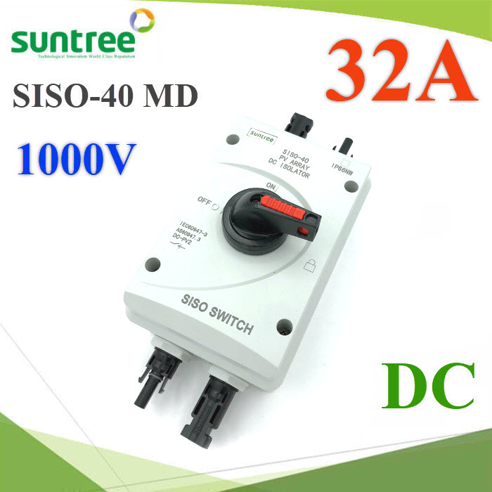 SISO-40 32A MD Isolation Switch box with terminal PV Solar Breaker 1000V DC SUNTREESISO-40 32A MD Isolation Switch box with terminal PV Solar Breaker 1000V DC SUNTREE