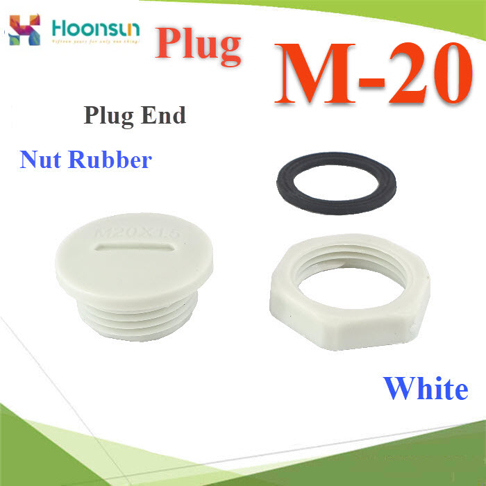 M20 Plug END Screw Cap End Threaded Nylon Waterproof With Locknut rubber WhiteM20 Plug END Screw Cap End Threaded Nylon Waterproof With Locknut rubber White