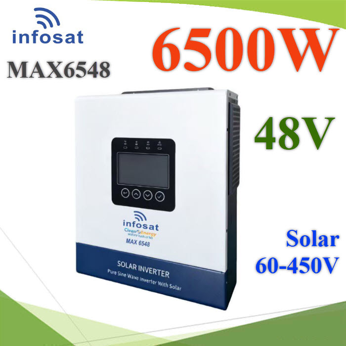 อินเวอร์เตอร์ Hybrid ON-OFF Grid 6.5KW 48V MAX6548MAX6548 Inverter Hybrid ON-OFF Grid 6.5KW